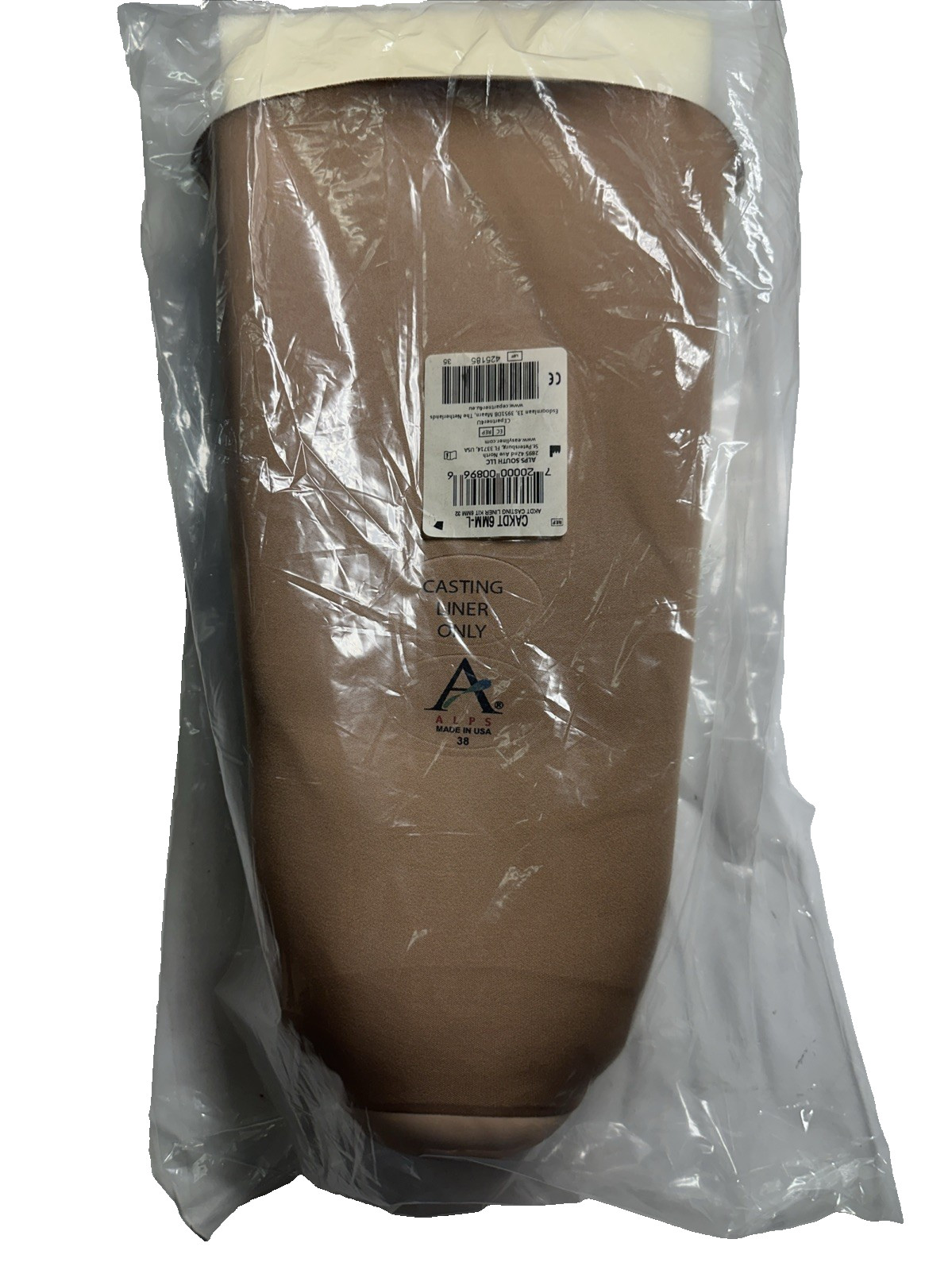 Alps AKDT38-6 mm Above Knee Transfemoral Gel Liner Size Large New Sealed