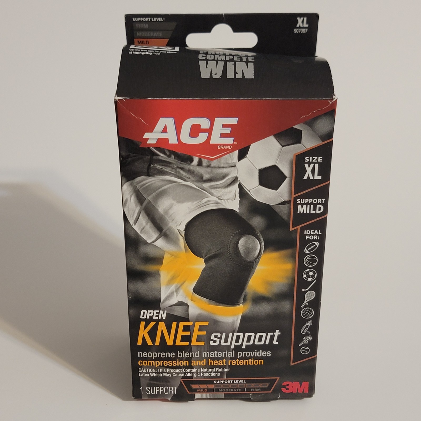 ACE Compression OPEN Knee Support ~ Mild Support, All Sports, Size XL