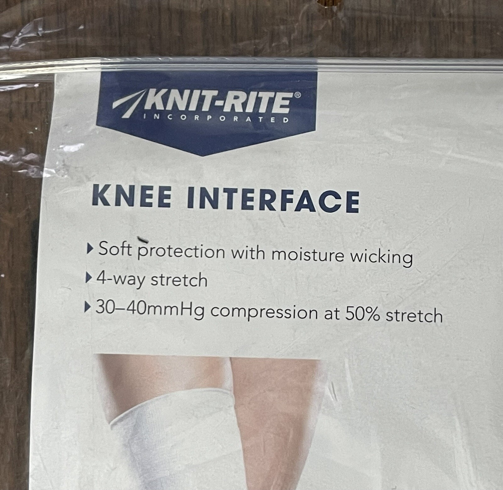 Knit-Rite Therafirm Knee Interface Compression Sock 30-40mmhg Coolmax NEW 7×5