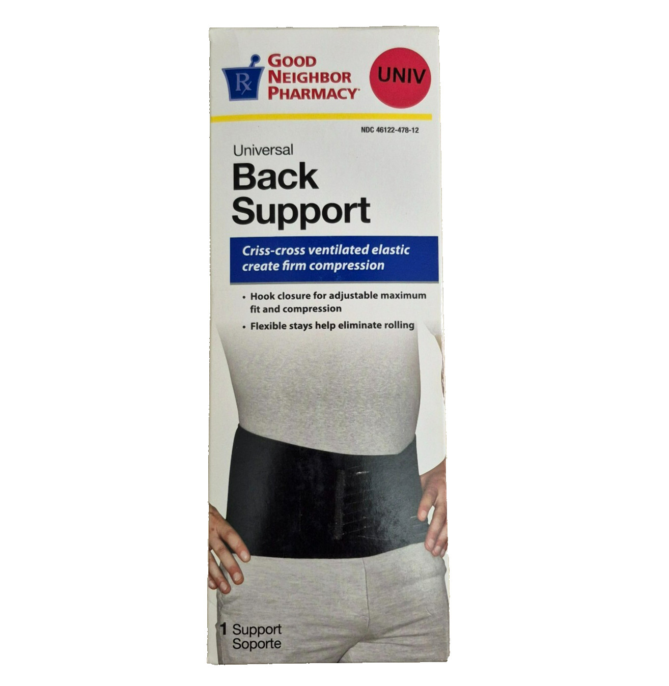 Universal Back Support Brace Band, One Size – 24″ to 46″ Good Neighbor Pharmacy