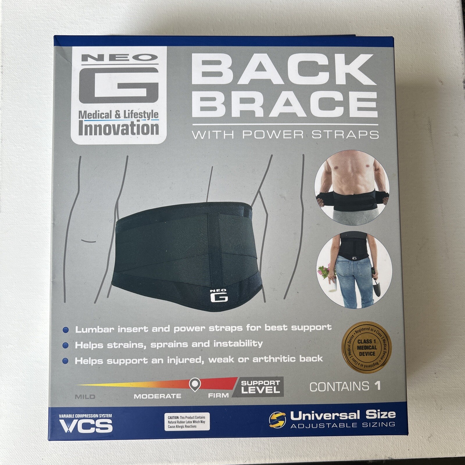 Medical Back Brace With Power Straps Universal Size/Adjustable One PC