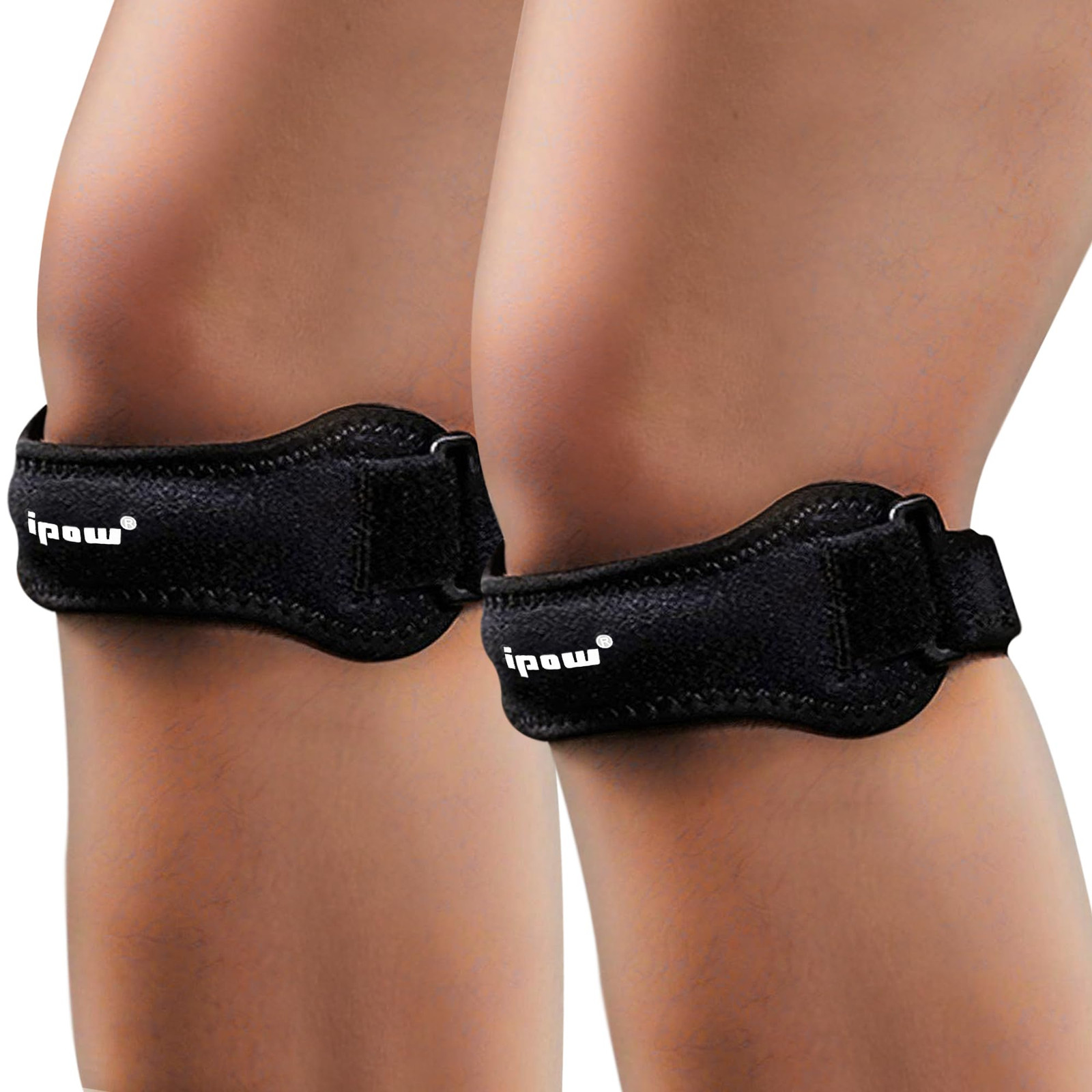 tIPOW 2 Pack Knee Pain Relief & Patella Stabilizer Knee Strap Brace Support for