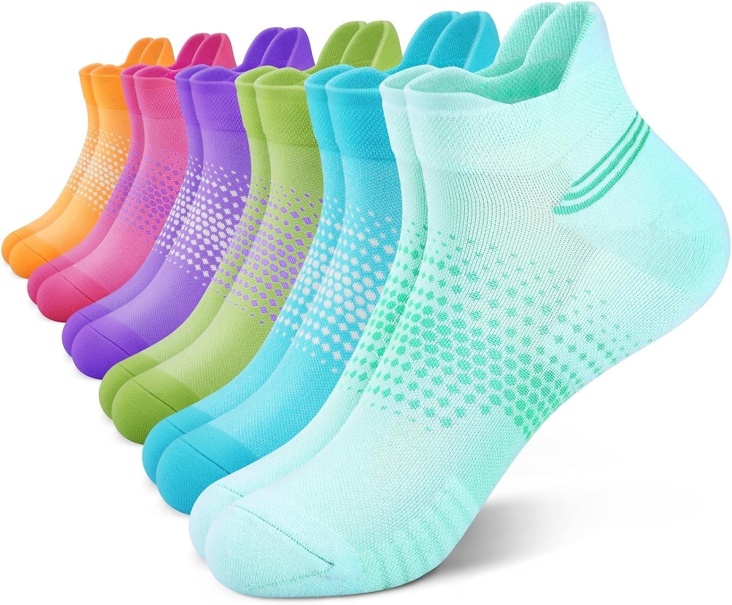 Multicolor Ankle Compression Socks for Women – 6 Pairs, Ultra Comfort & Support