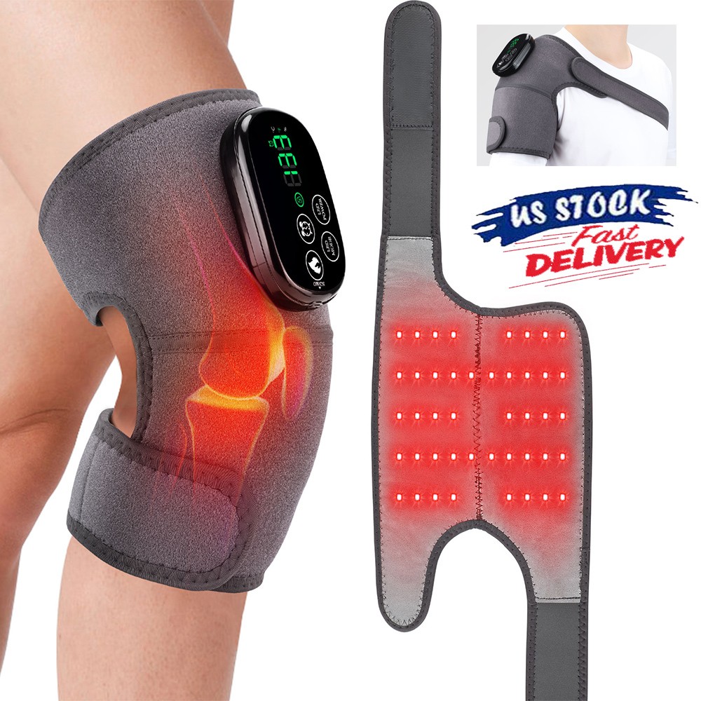 Electric Heated Vibration Knee Joint Brace Therapy Shoulder Massager Pain Relief