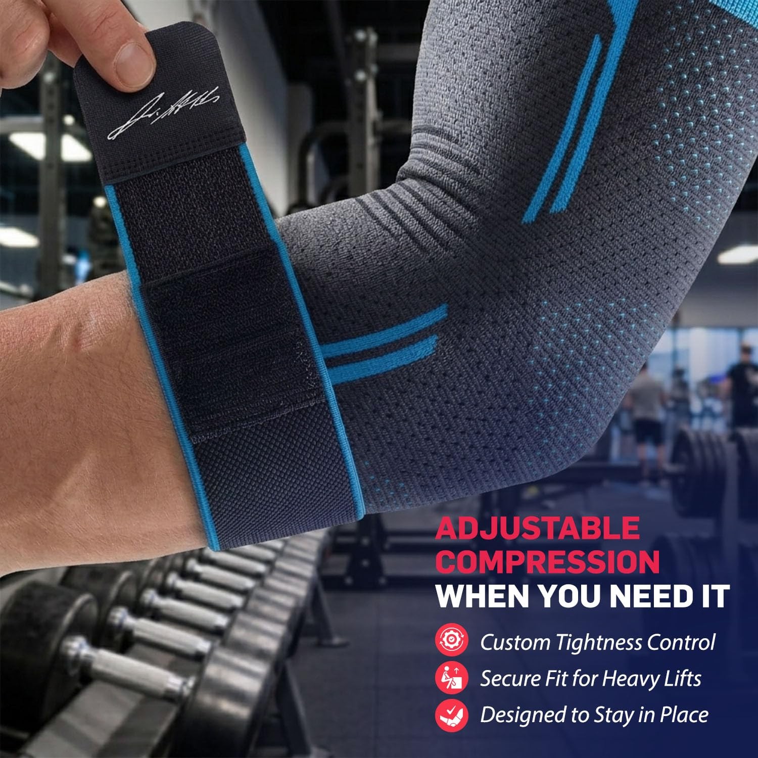 Elbow Compression Sleeve with Adjustable Strap – Breathable Arm Brace for Ten…