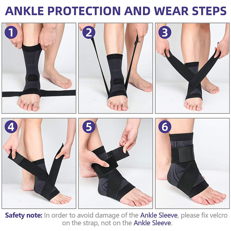 Ankle Support Brace Compression Adjustable Heel Stabilizer Foot Protector Strap