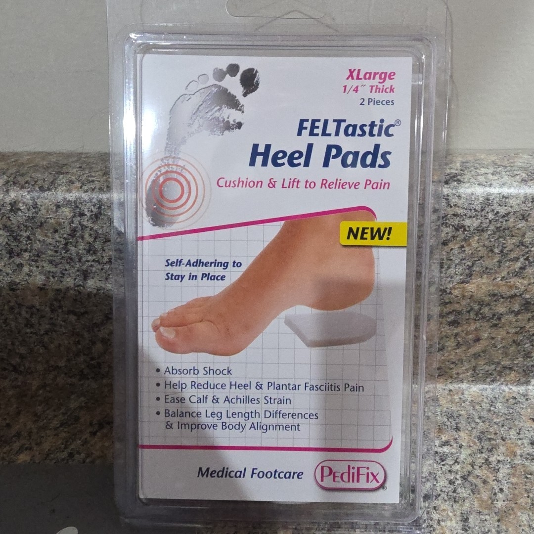 PediFix Heel Pads Feltastic 1 Pair Size XL Cushion and Lift Pain Relief New