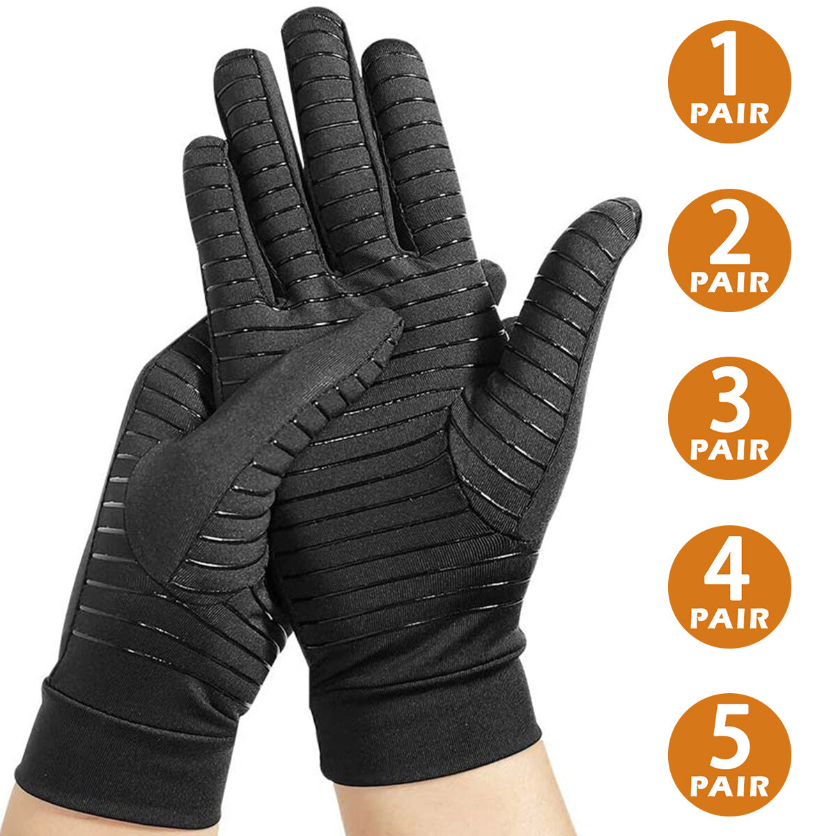 Arthritis Compression Gloves Copper Therapy Gloves Relieve Joint Disease, S-XL