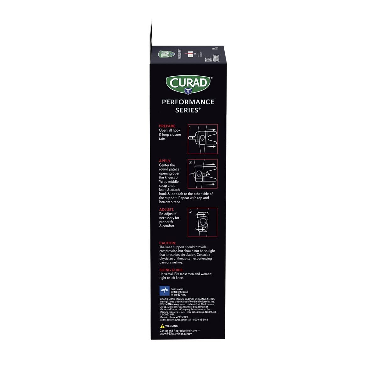 CURAD Performance Series IRONMAN Knee Support with Side Stabilizers, Adjustable,