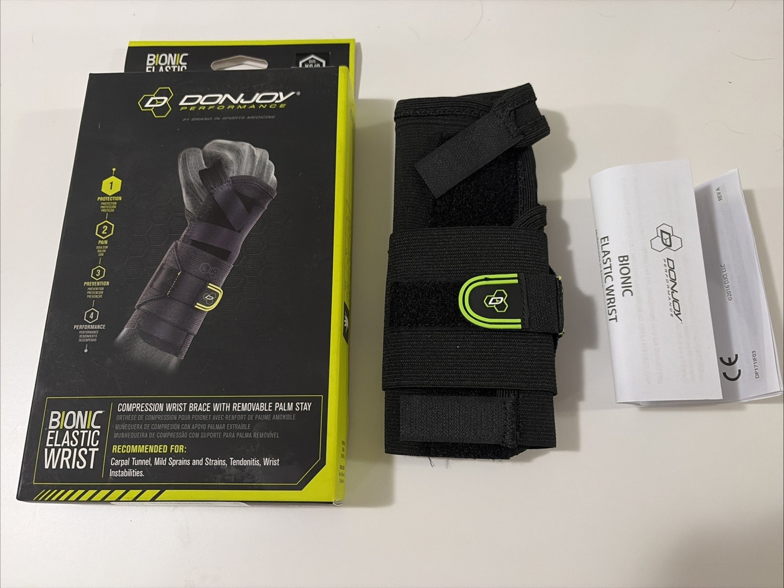 BRAND NEW OPEN BOX DonJoy Bionic elastic wrist Adjust XS/S LEFT HAND
