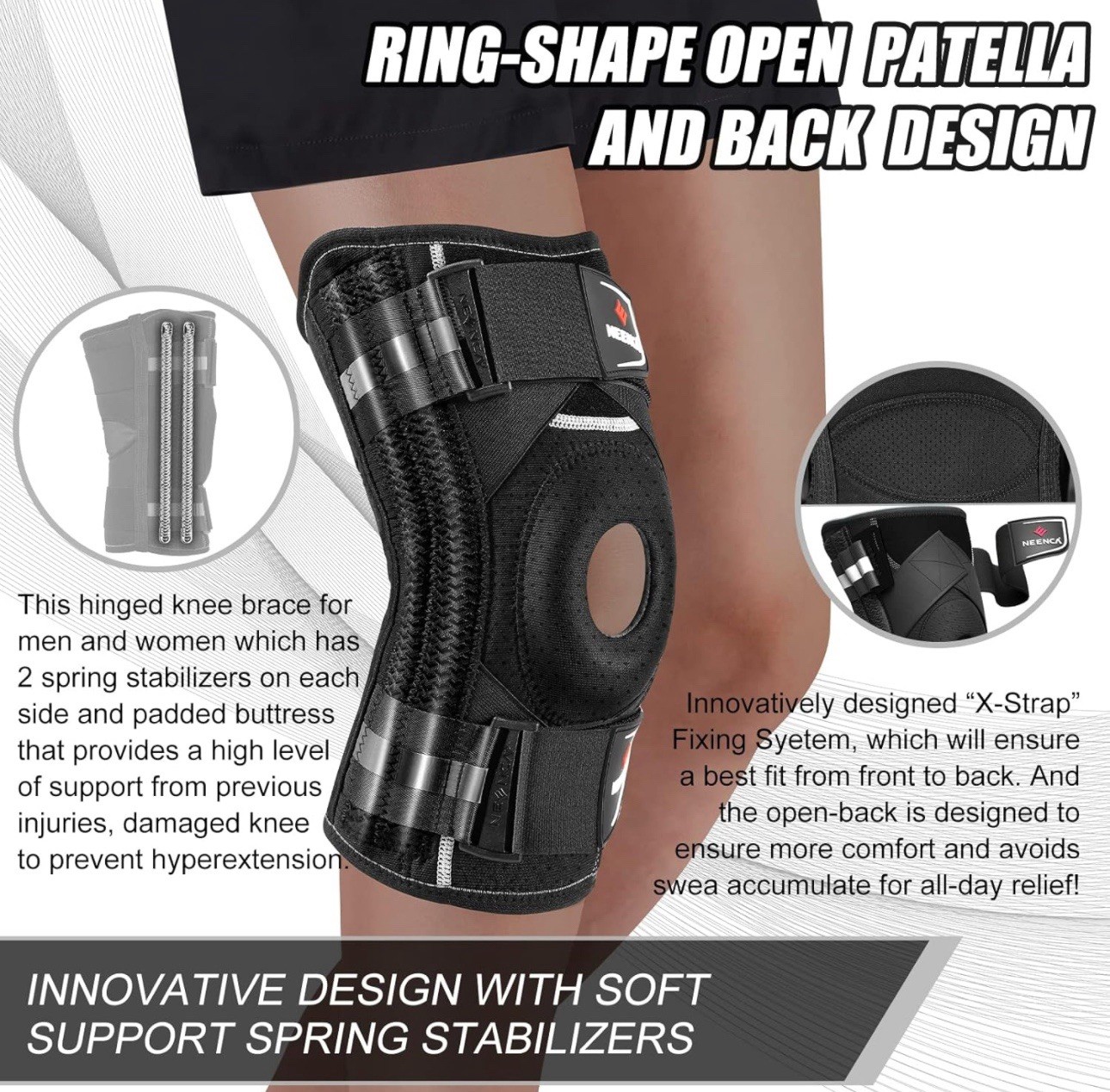 DR. BRACE ELITE Knee Brace with Side Stabilizers & Patella Pads Size XL