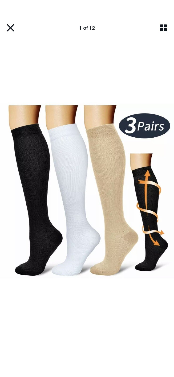 BLUETREE Compression Socks,3 pairs Compression Sock for Women & Men,Best For All