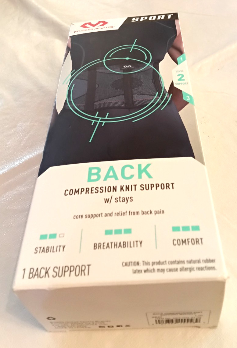Mcdavid Sport Back Compression Knit Support with Stays Size L/XL Unisex Adult