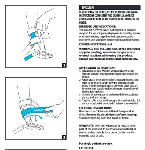 Aircast A2 Orthopedic Wrist Brace with Thumb Spica for Carpal Tunnel Support