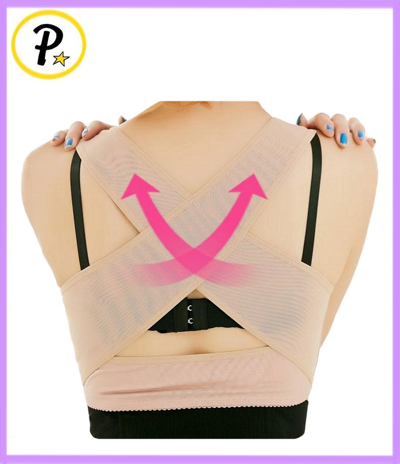 Presadee Women Hunchback Posture Shape Corrector Upper Shoulder With Push Up Bra