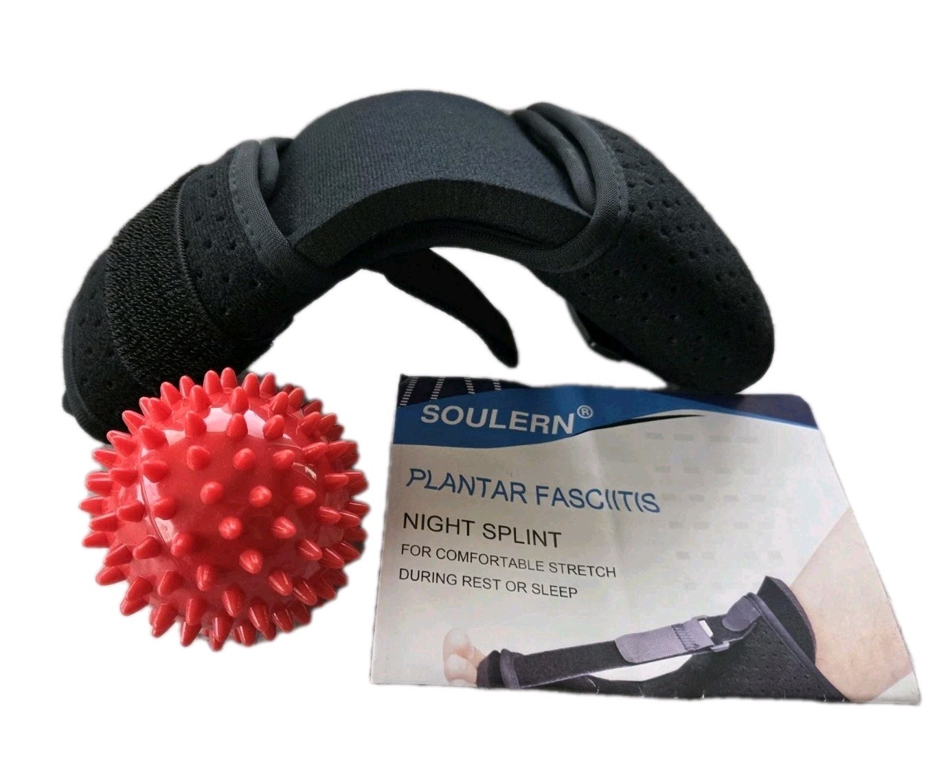 Soulern Plantar Fasciitis Night Splint Drop Foot Orthotic Brace Adjustable /Ball