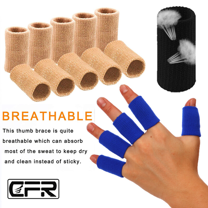 10PCS Stretchy Finger Sleeve Support Wrap Arthritis Guard Volleyball Sports CFR