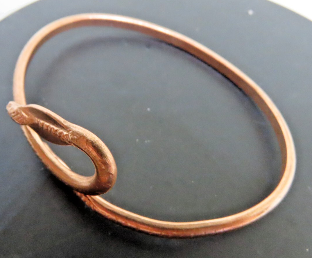 Solid Copper Bracelet, 2 Snake Heads. Arthritis Pain Relief, Adjustable