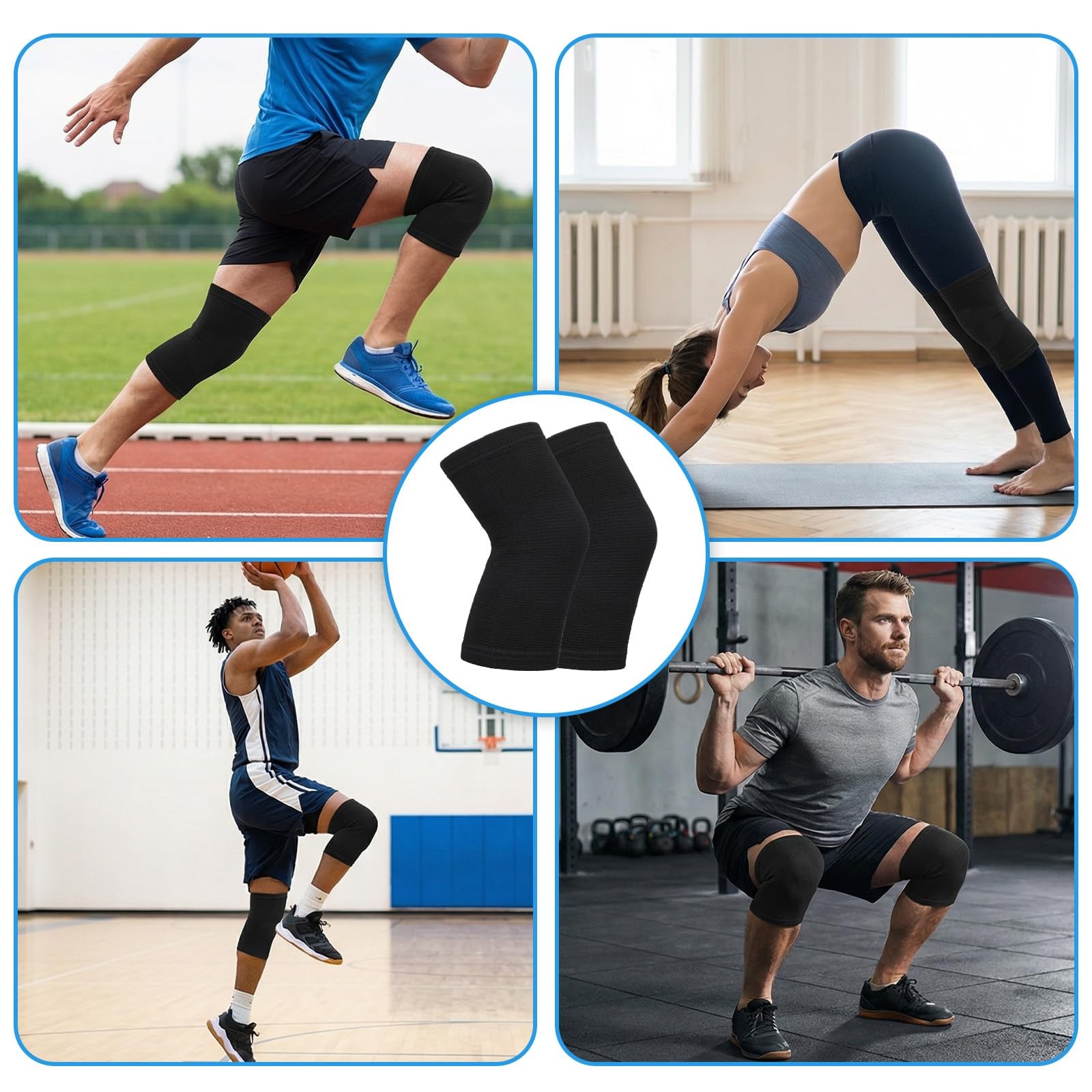 Bamboo Knee Sleeve Compression Brace Breathable Support For Running Pain Relief