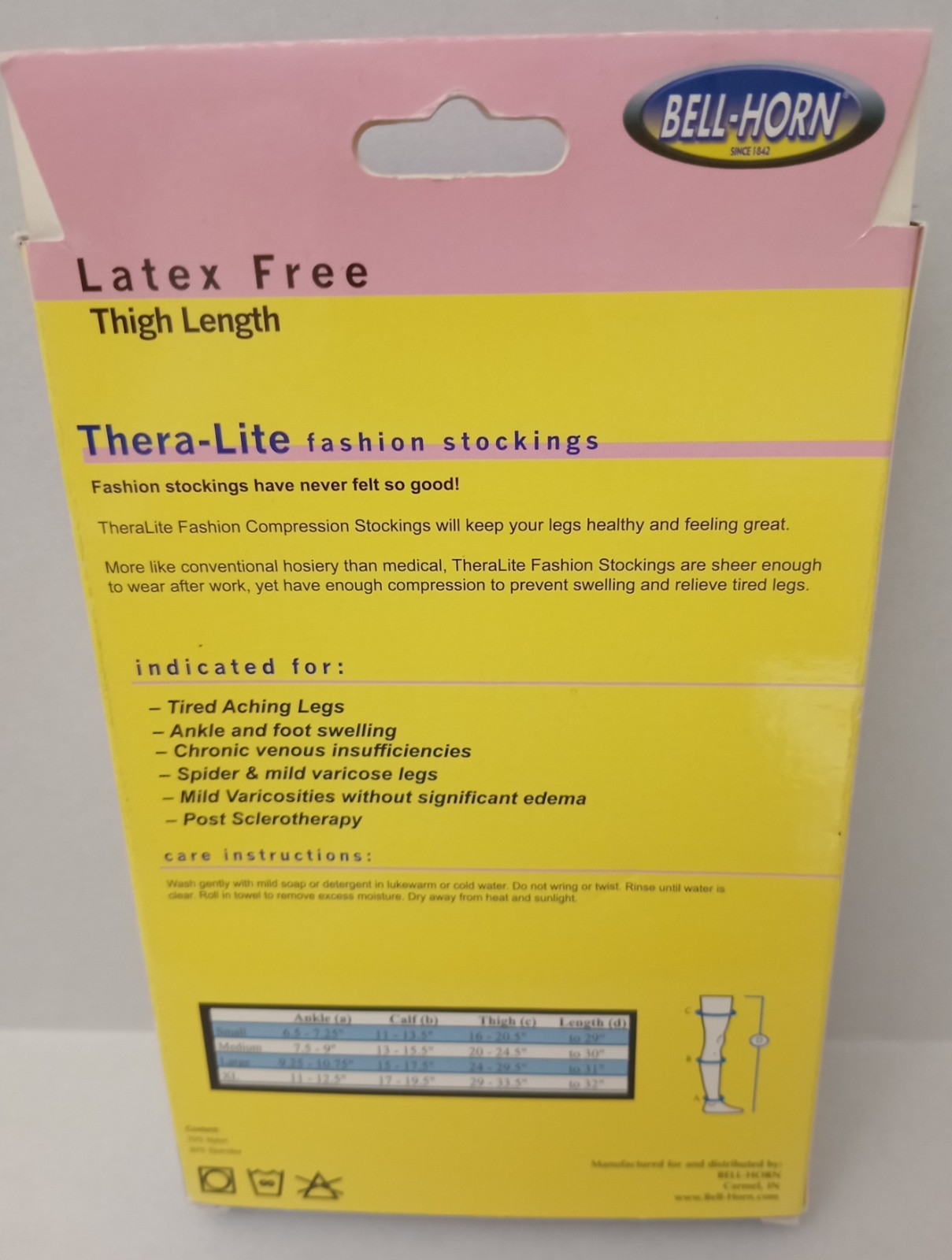 Bell-Horn Thera-Lite Womens Thigh Stockings 15-20 mmHg MEDIUM, BLACK Compression