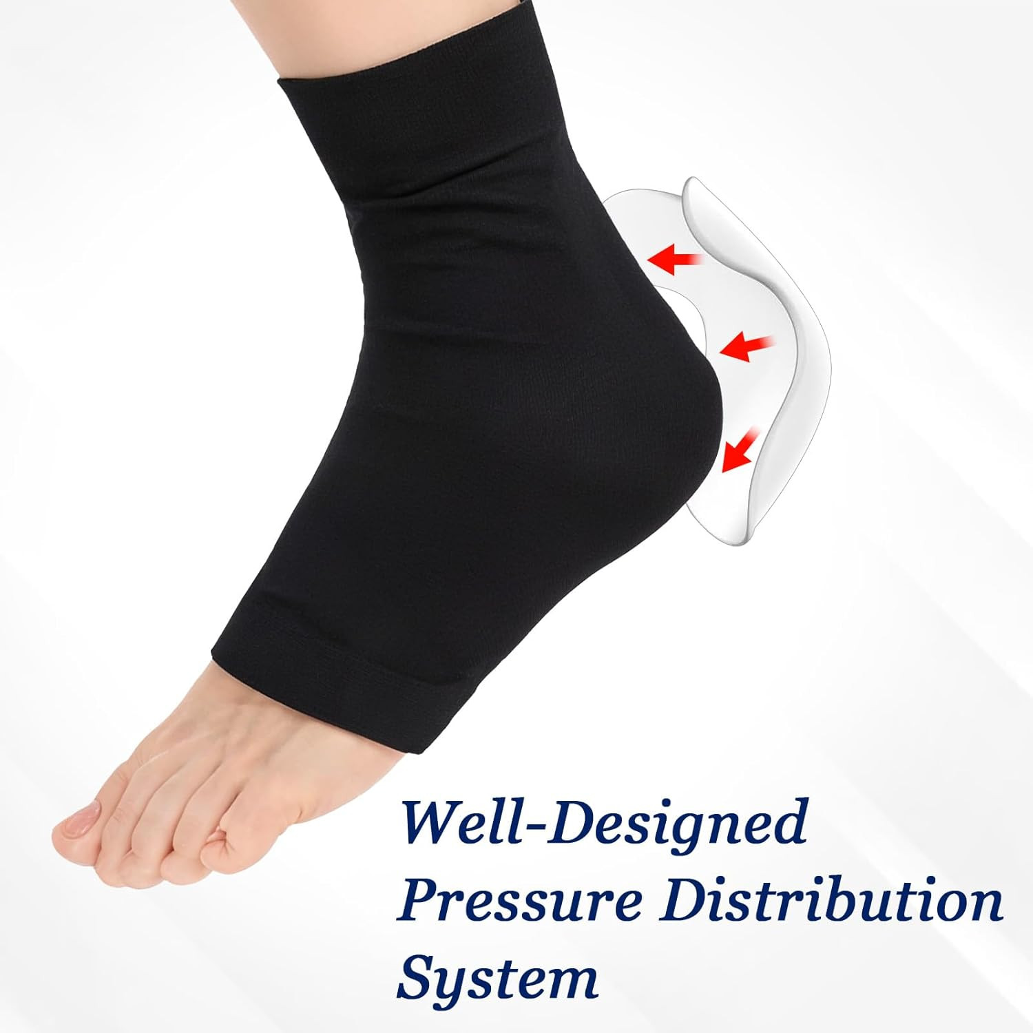 2 Pcs Achilles Tendon Heel Protector Compression Padded Sleeve Socks Premium Gel