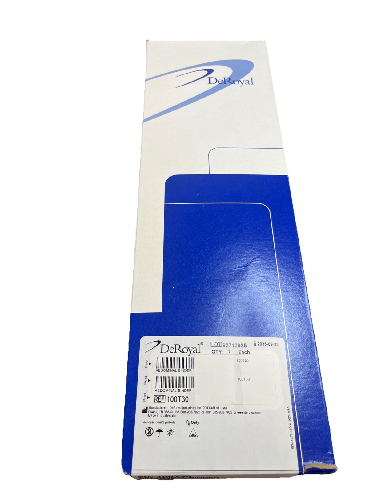 DeRoyal Universal Abdominal Binder X-Long 15 Inch REF 100T30 – OPEN BOX