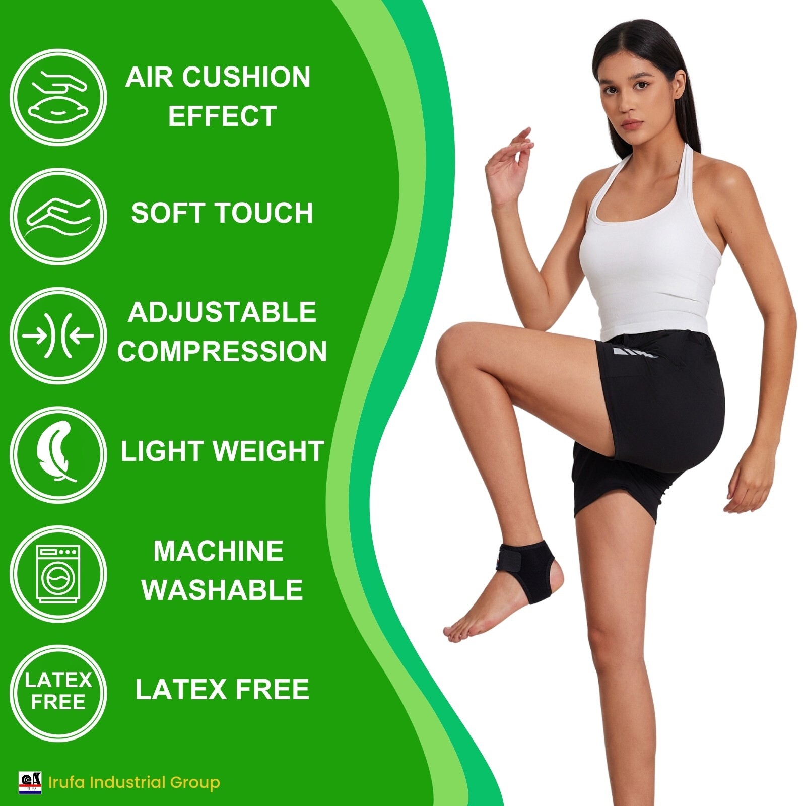 IRUFA, Spacer Fabric Adjustable Achillies Tendon Ankle Brace Support Wrap Strap