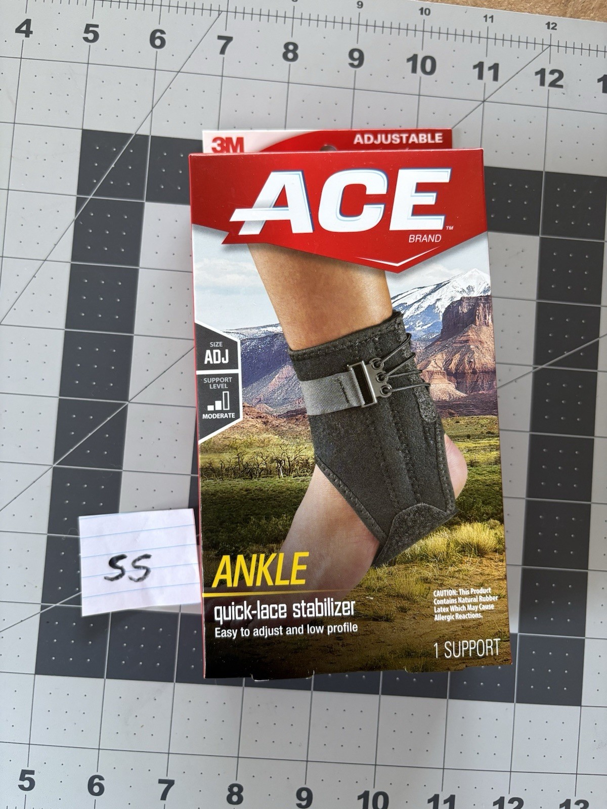 ACE Ankle Brace With Quick Lace Stabilizers One Size Adjustable- New In Box