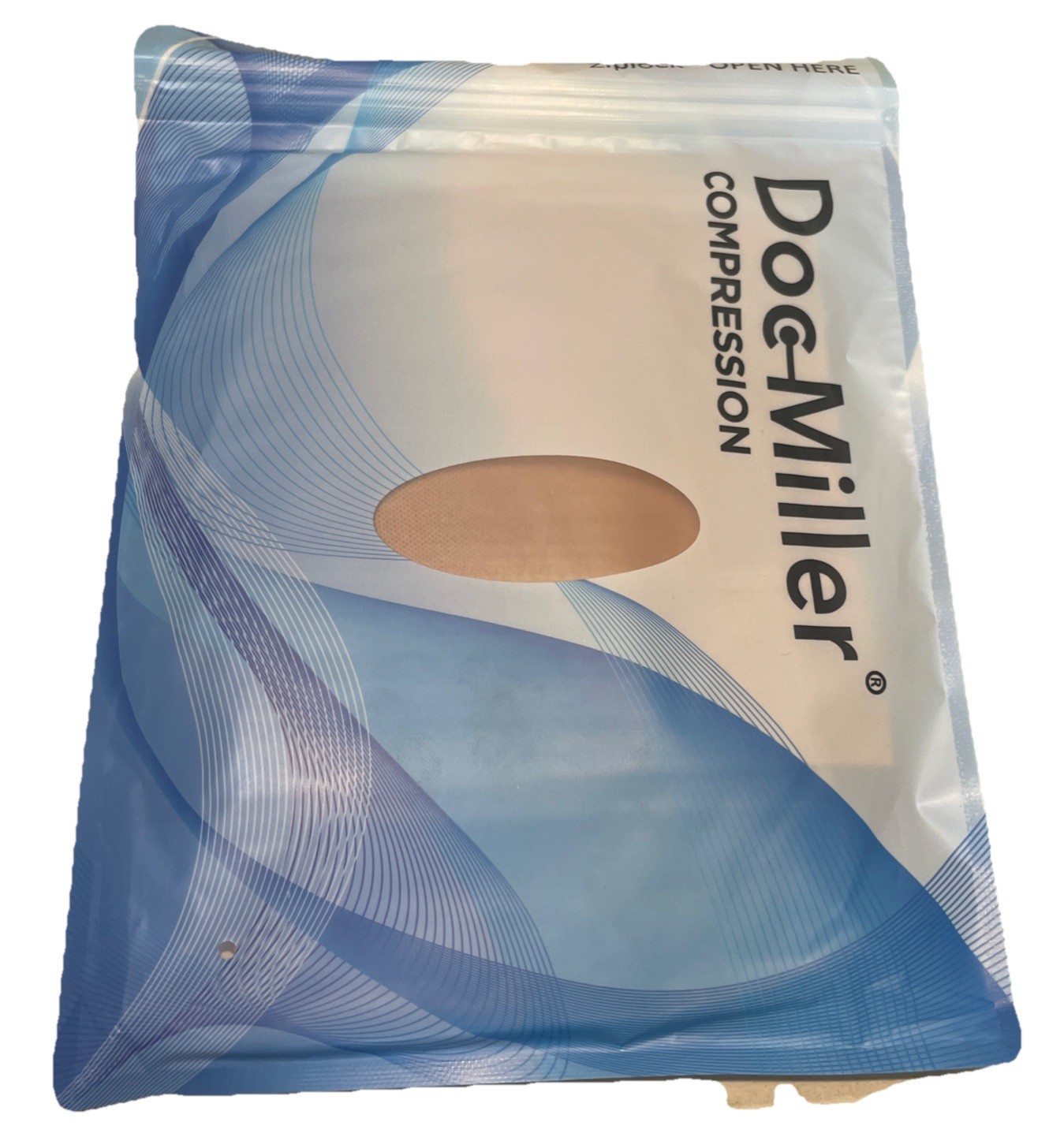 Doc Miller Compression Stockings Open Sleeve 20-30 Hg, 1 Pair,skin/nude ,large