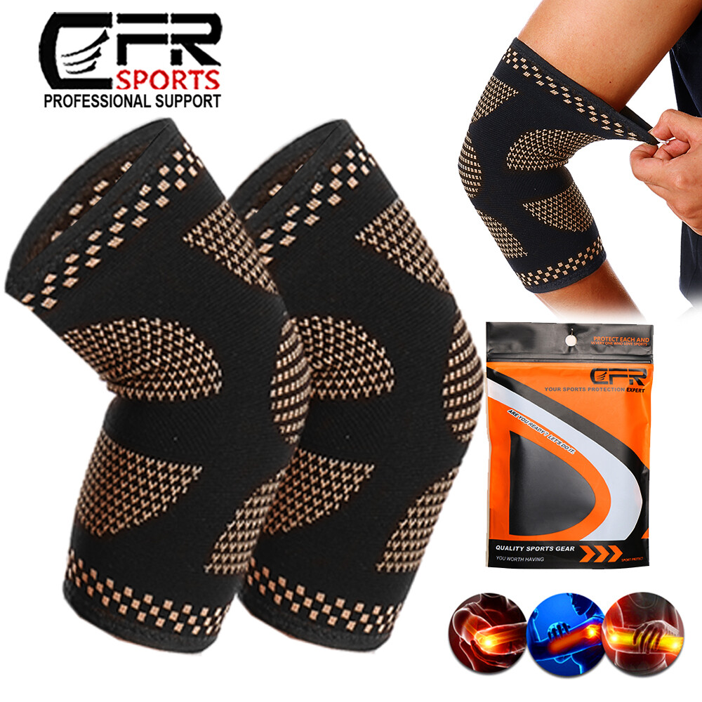 Copper Elbow Brace Support Compression Sleeves Arthritis Joint Pain Band Workout
