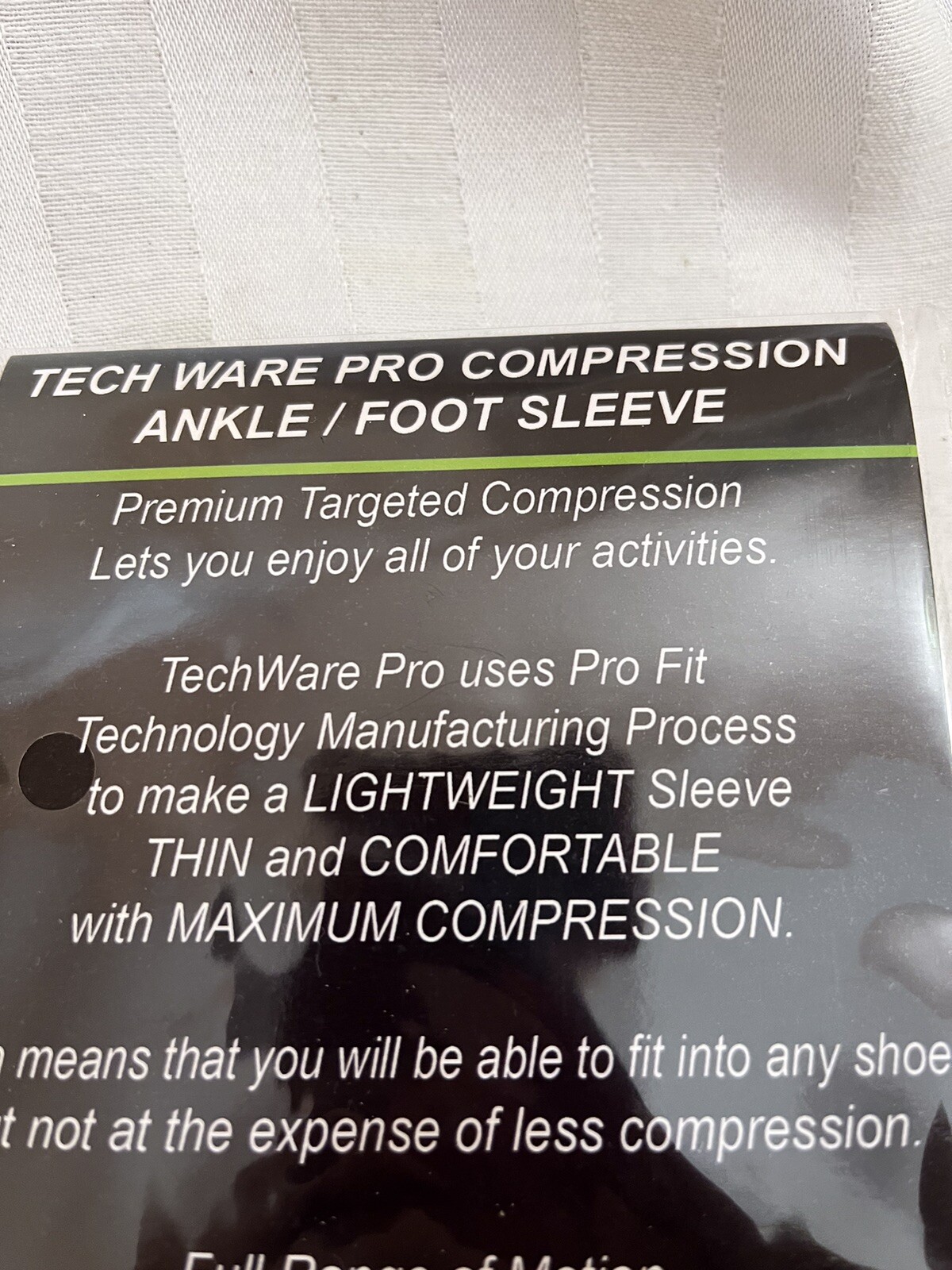 TechWare Pro Ankle Brace Compression Sleeve Size L/XL One Pair Nude