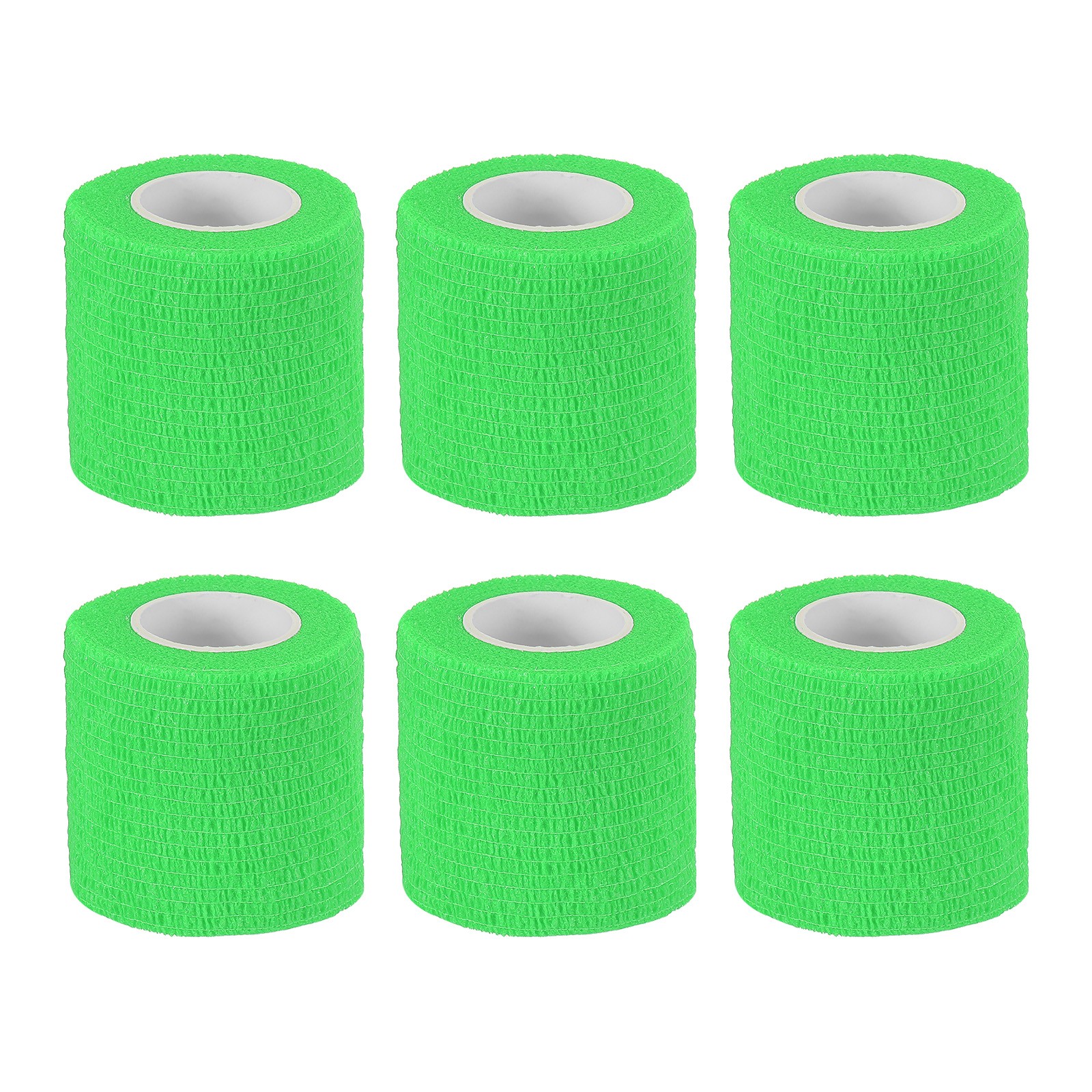 2″ x 177″ 6 Pcs Self Adhesive Bandage Wrap Elastic Self Tape Bright Green