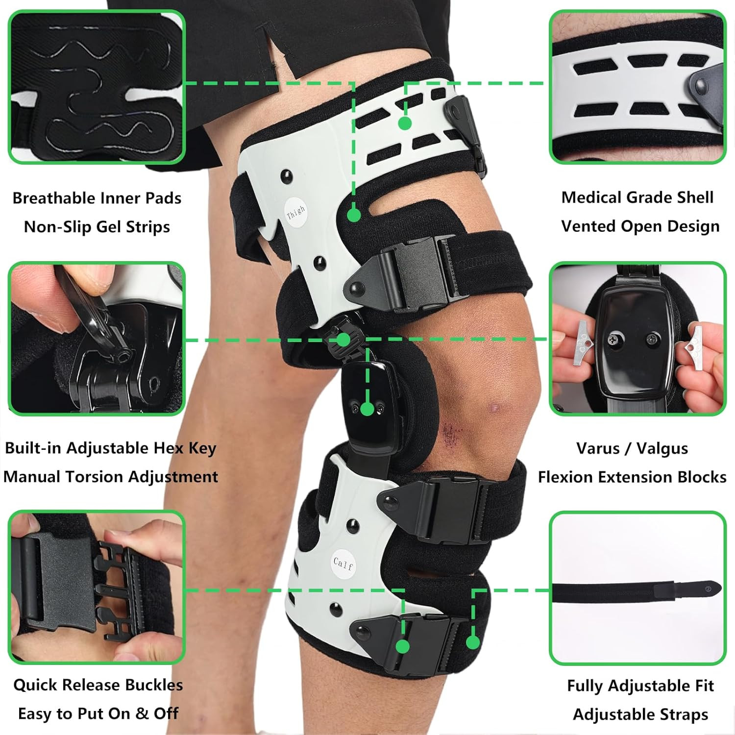 Adjustable OA Knee Brace for Osteoarthritis & Arthritis Pain Relief – Left