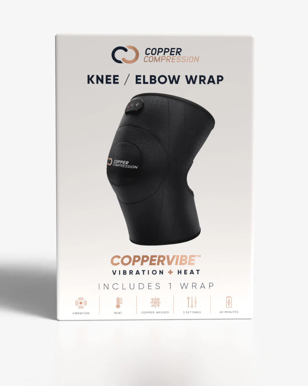 Copper Compression CopperVibe Knee/Elbow Wrap | Vibration + Heat | Unisex