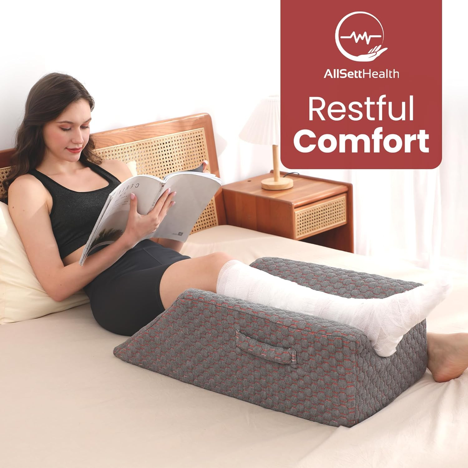 Memory Foam Ankle Knee Leg Elevation Pillow Post Surgery After Injury Less Pain