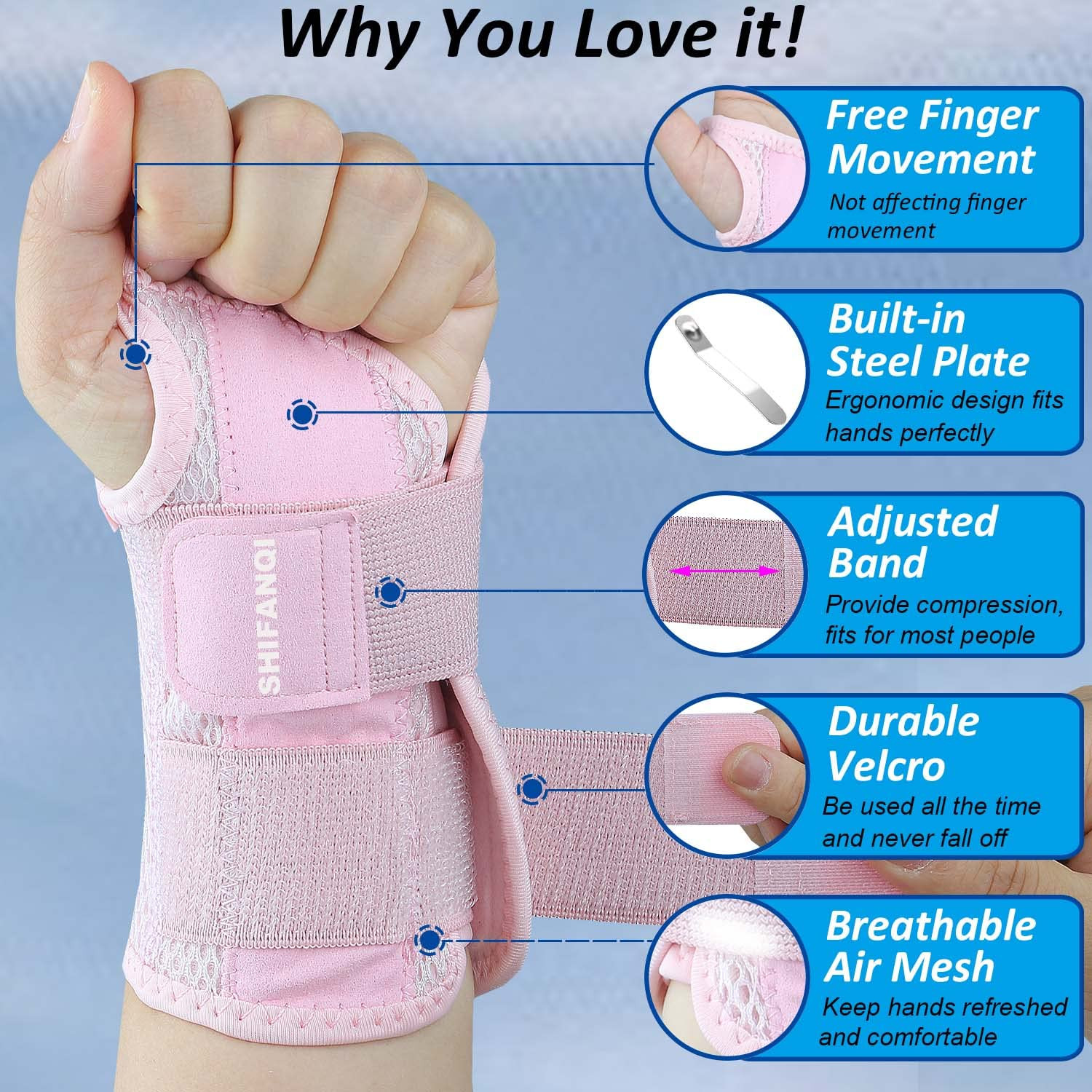 Compression Wrist Brace for Men and Women, Recovery Night Wrist Sleep Support…