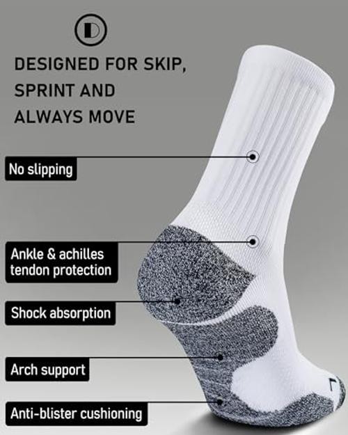 Elite Cushioned Compression Mid-crew Medium Gray/White (2 Pairs of Each Color)
