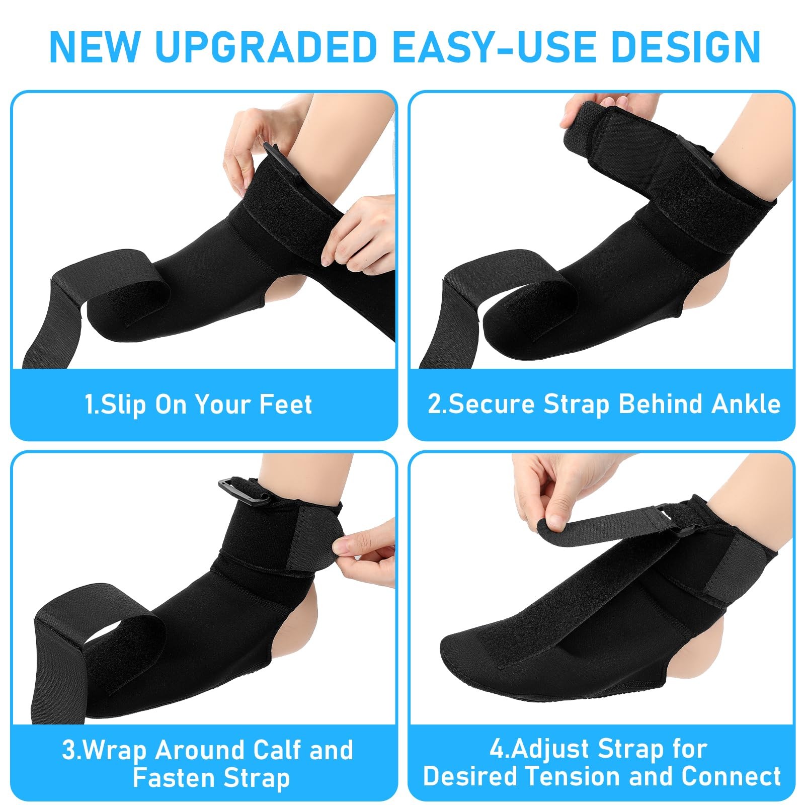 Plantar Fasciitis Night Splint, Supportive Foot Brace with Arch Cushion for Plan