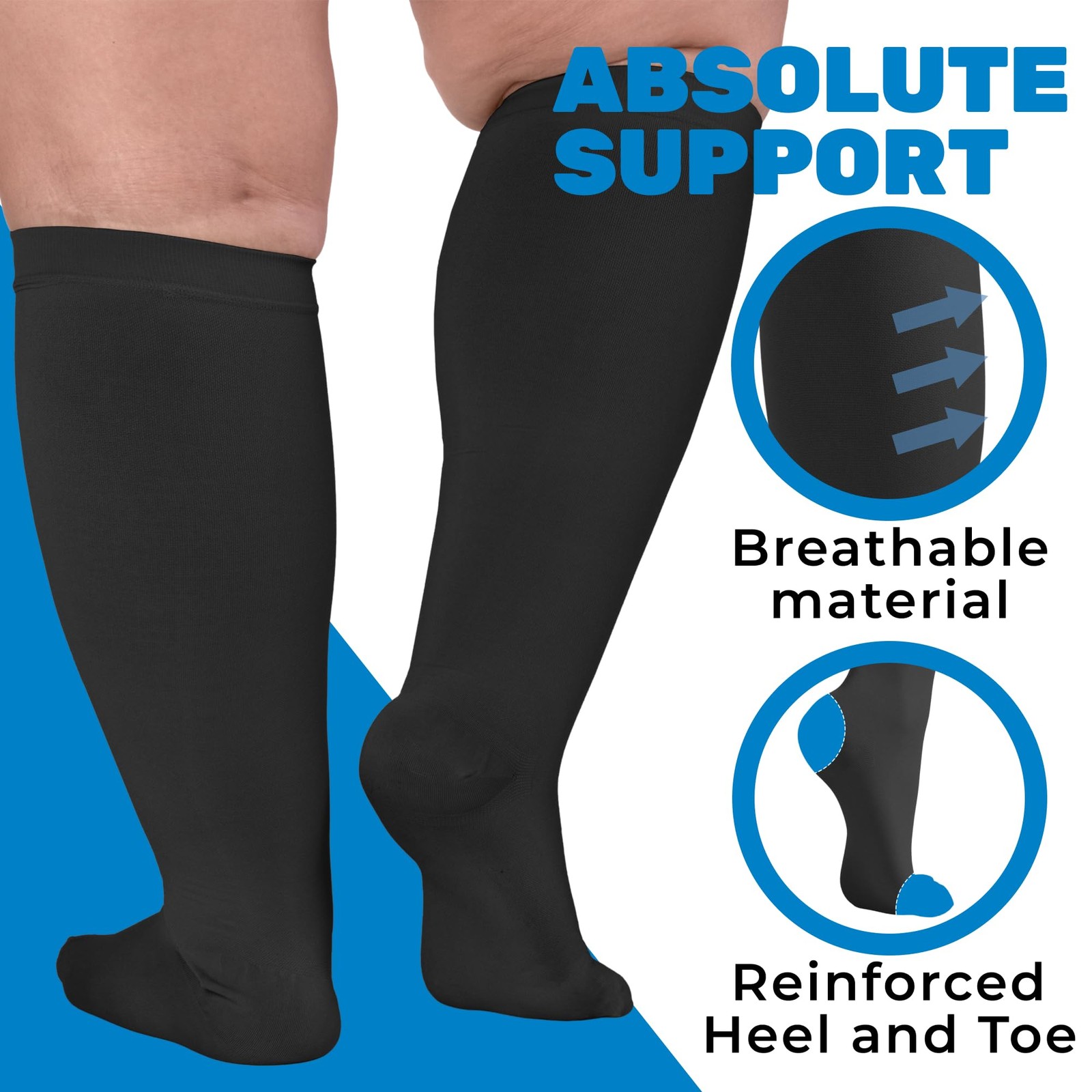 (3 Pairs) Compression Socks for Women and Men 15-20mmHg – Support Stockings f…