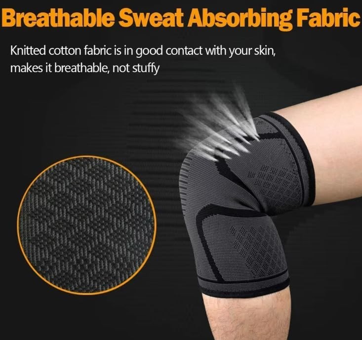 2 Pack Compression Knee Brace Support Sleeve Workout Sports Wrestling XLarge