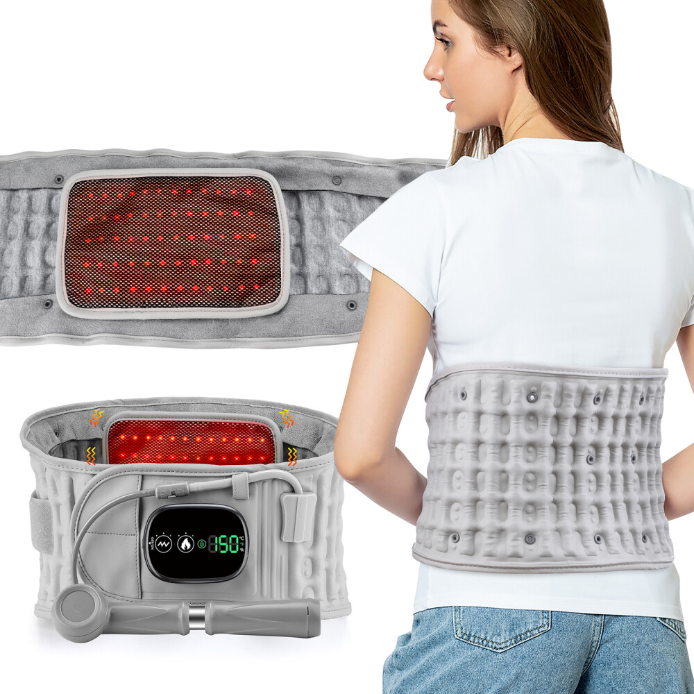 Decompression Inflatable Lumbar Belt with Red Light Heating & Vibration Massager