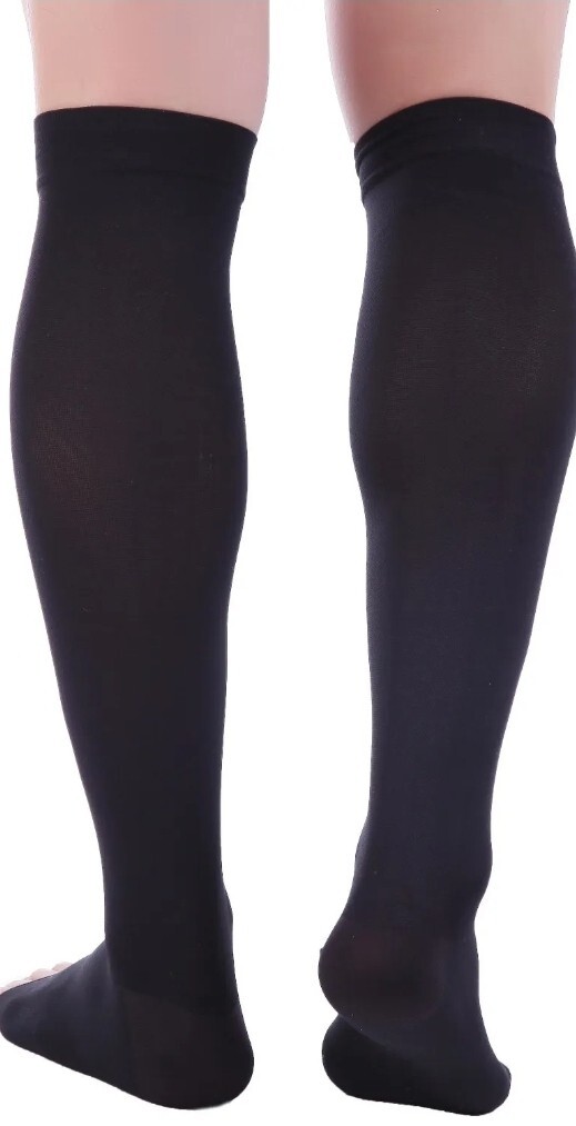 Doc Miller Open Toe Compression Socks 20-30 mmHg Varicose Veins BLACK NEW XL