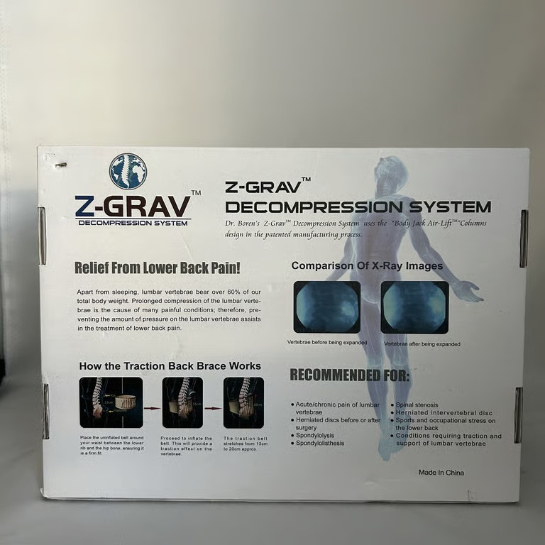 Z-Grav Decompression System Lumbar Back Brace Belt Inflatable Traction Size XL