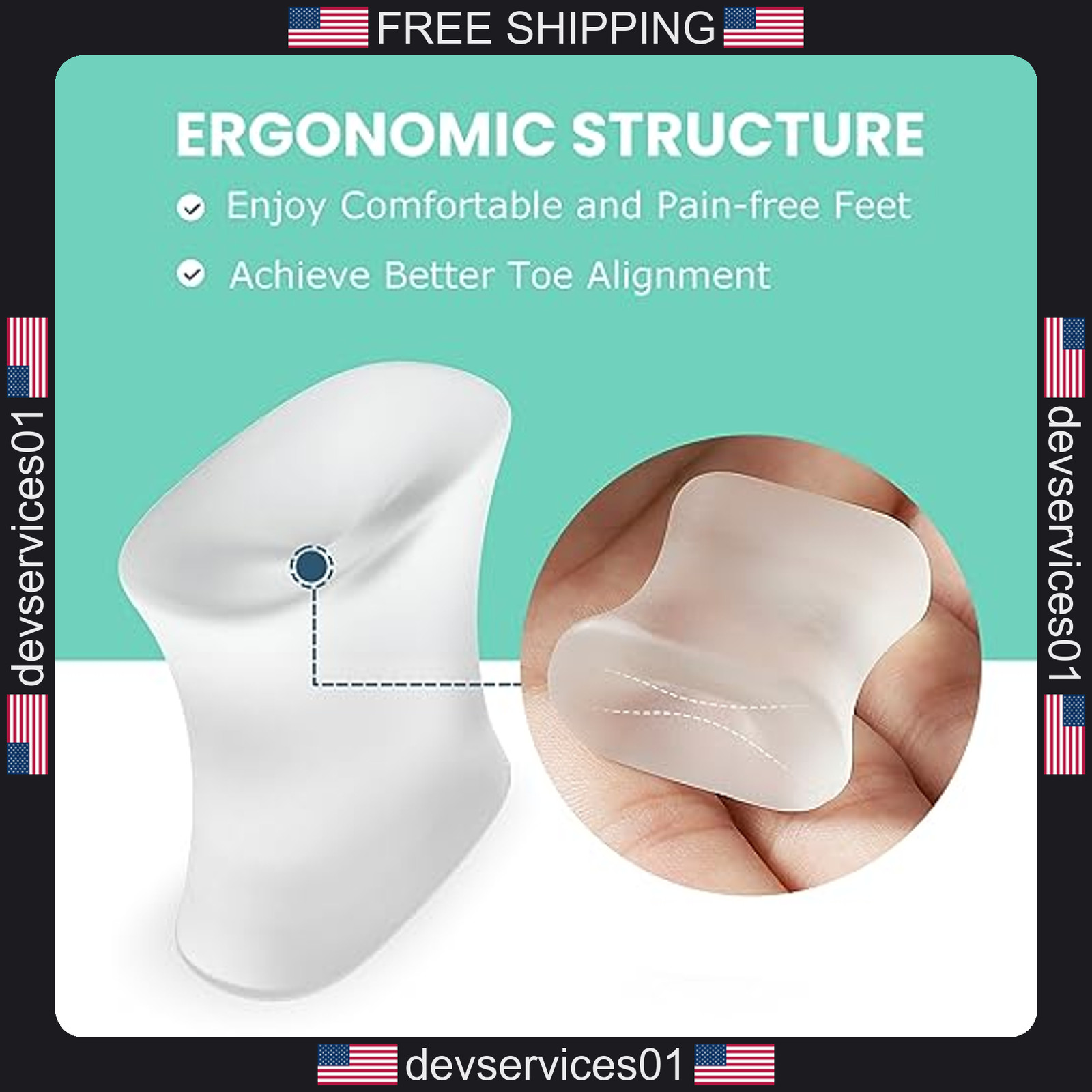 16 Pack Silicone Toe Spacers for Bunion Relief and Foot Alignment
