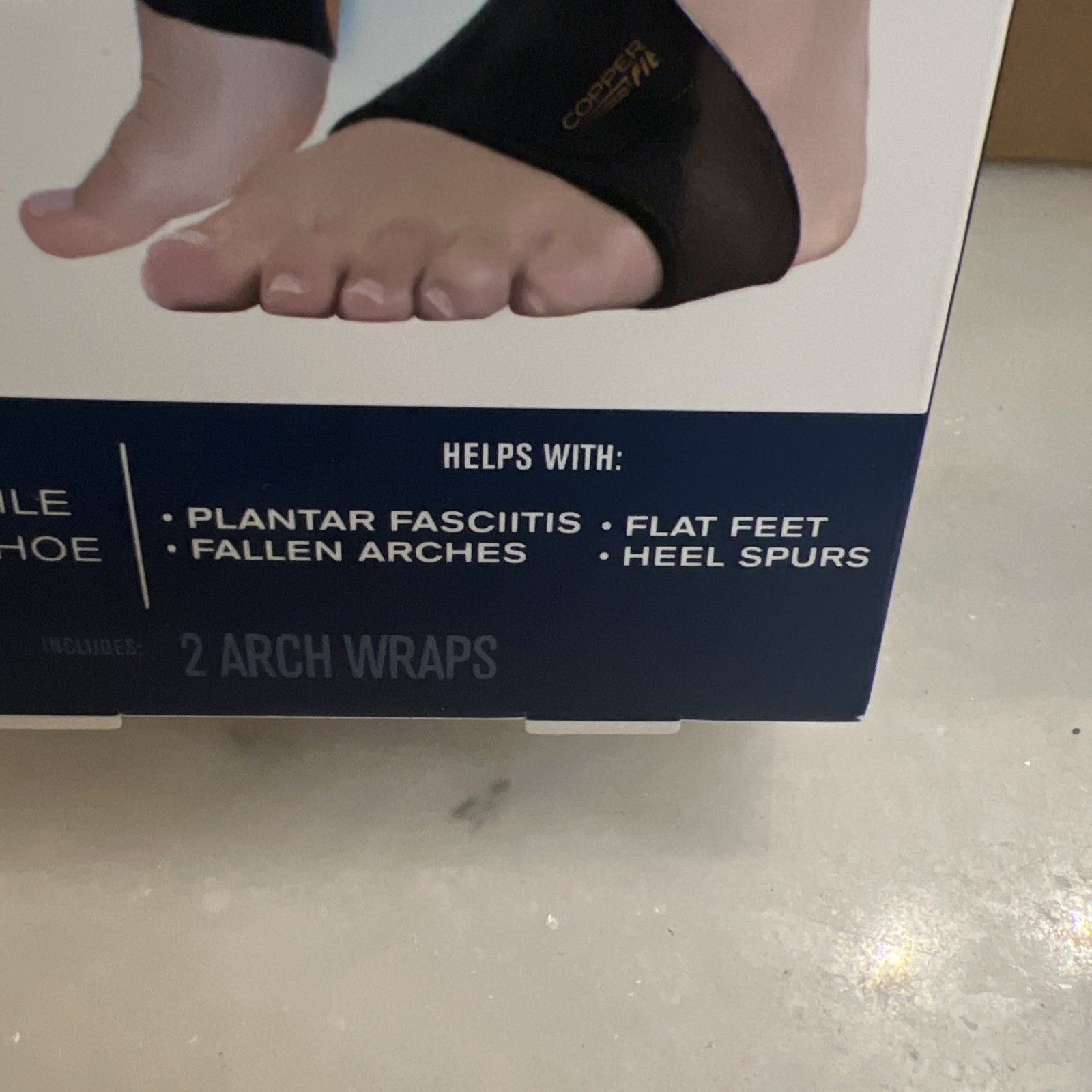 Copper Fit Health Unisex Arch Relief Plus Built-In Orthotic Support One Pair
