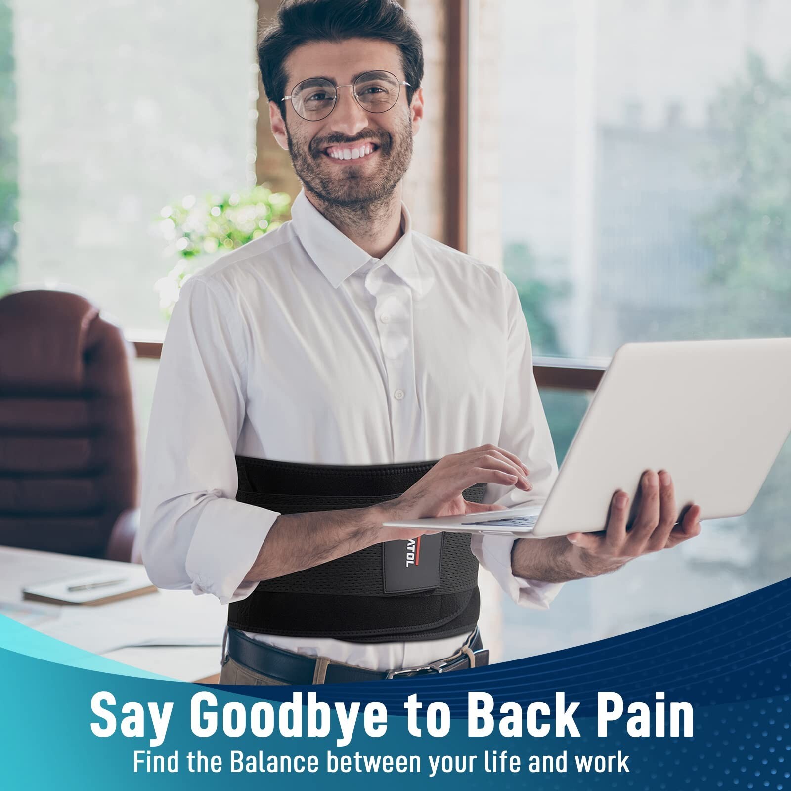 FEATOL Back Brace for Lower Back Pain Relief，Heavy Work Lifting, Sciatica, He…