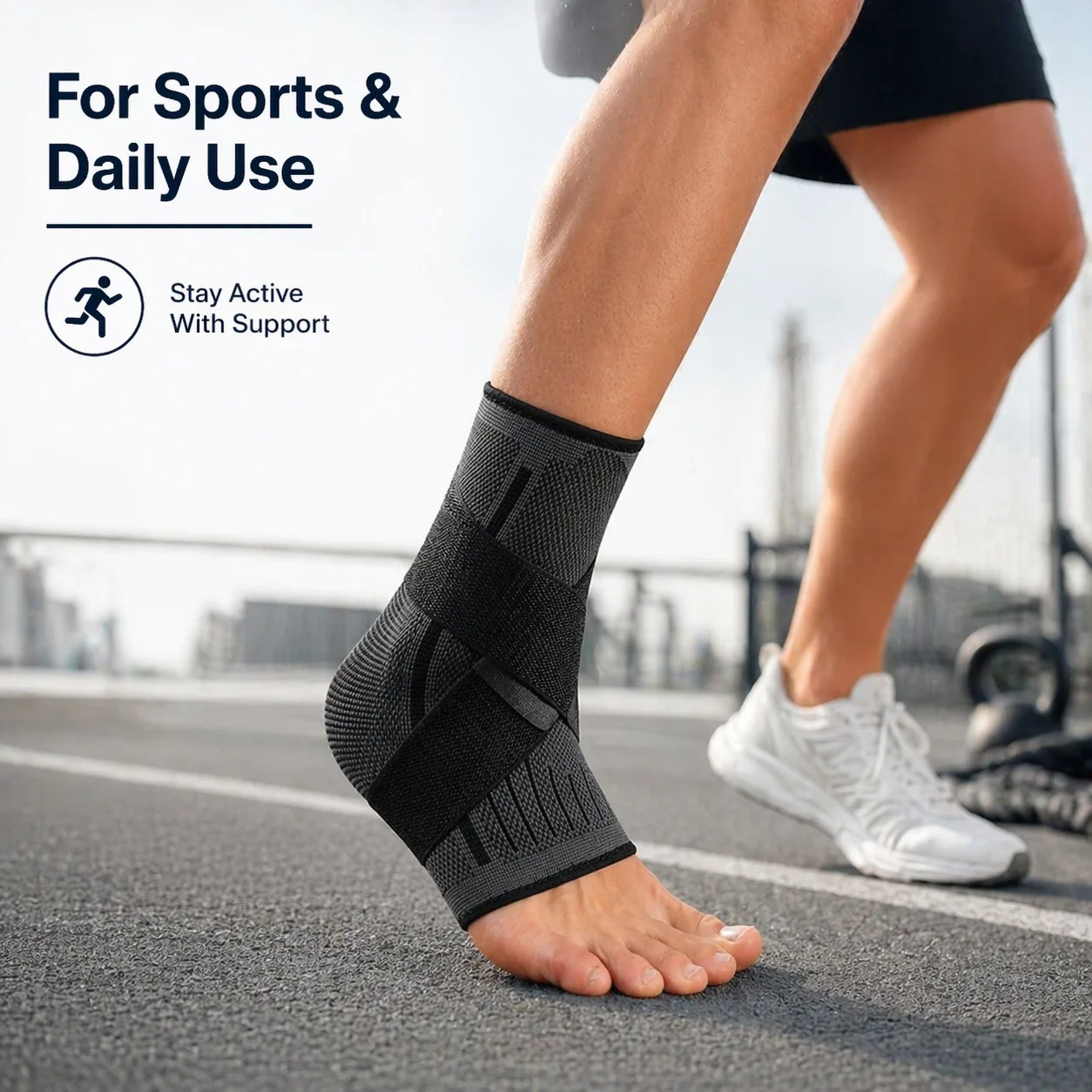 Ankle Brace Compression Sleeve Support Plantar Fasciitis Pain Relief Foot Wrap