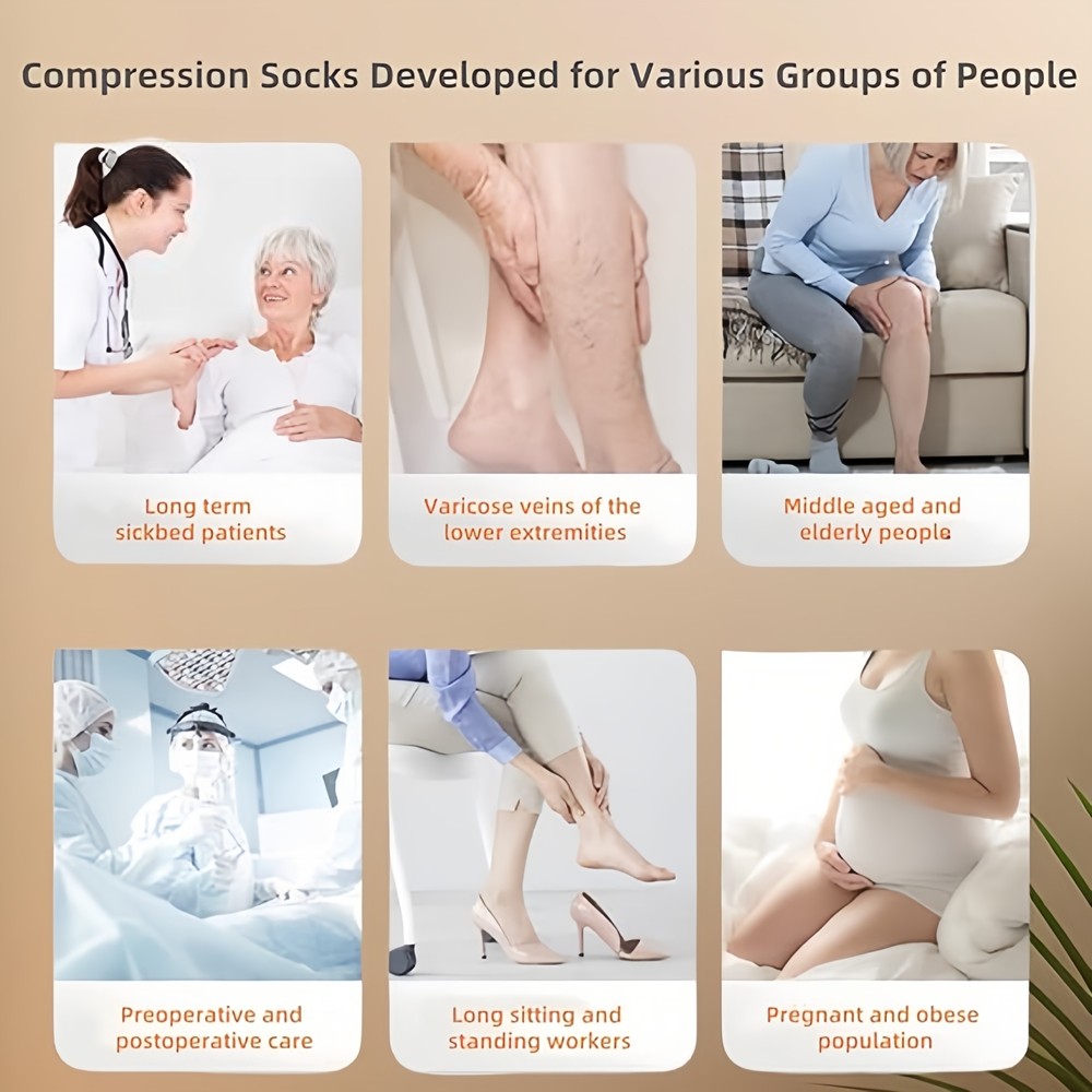 Medical Compression Stockings Support Varicose Veins Thigh High Open Toe Unisex
