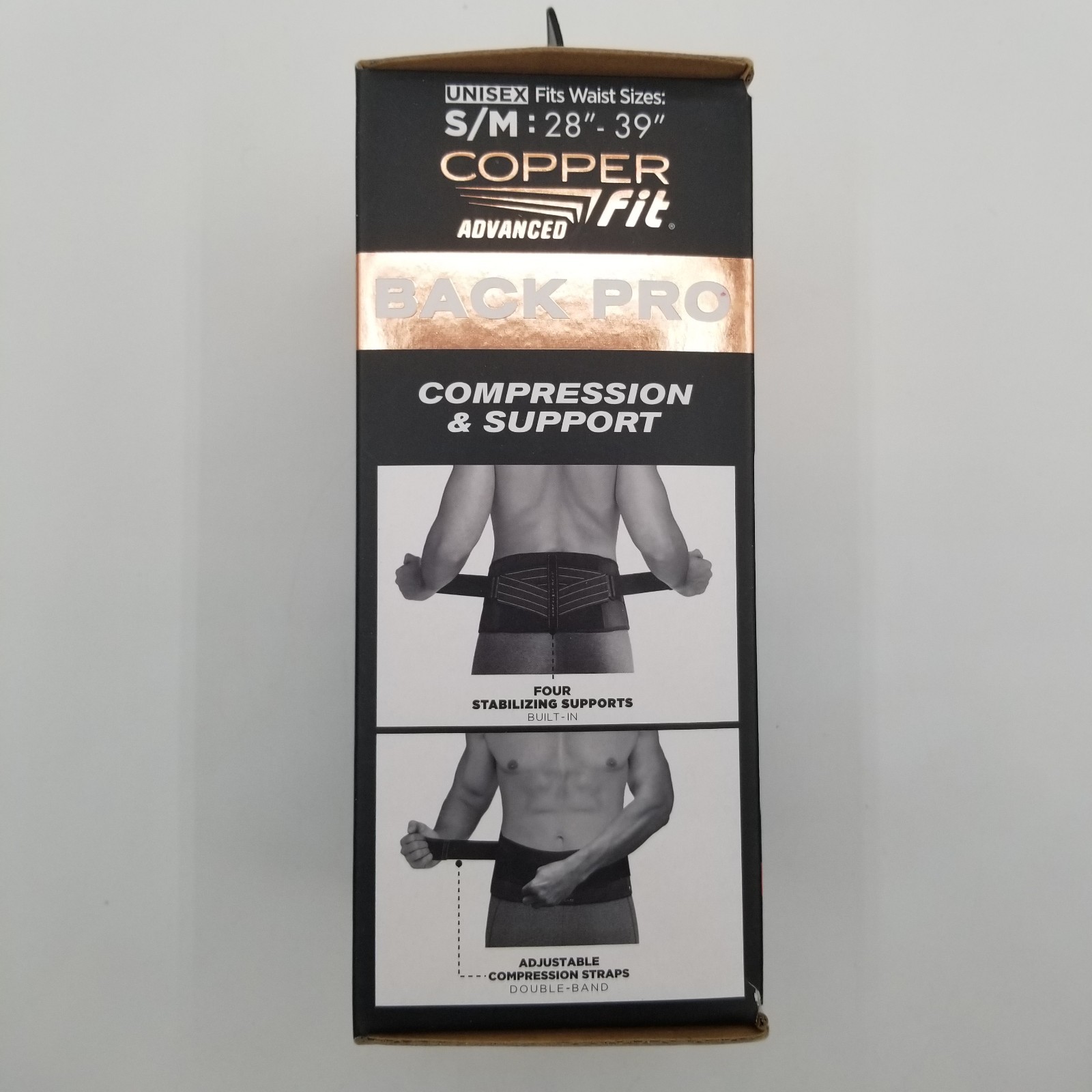 ​Copper Fit Back Pro Lower Back Support Adjustable Power X Straps Lumbar S/M