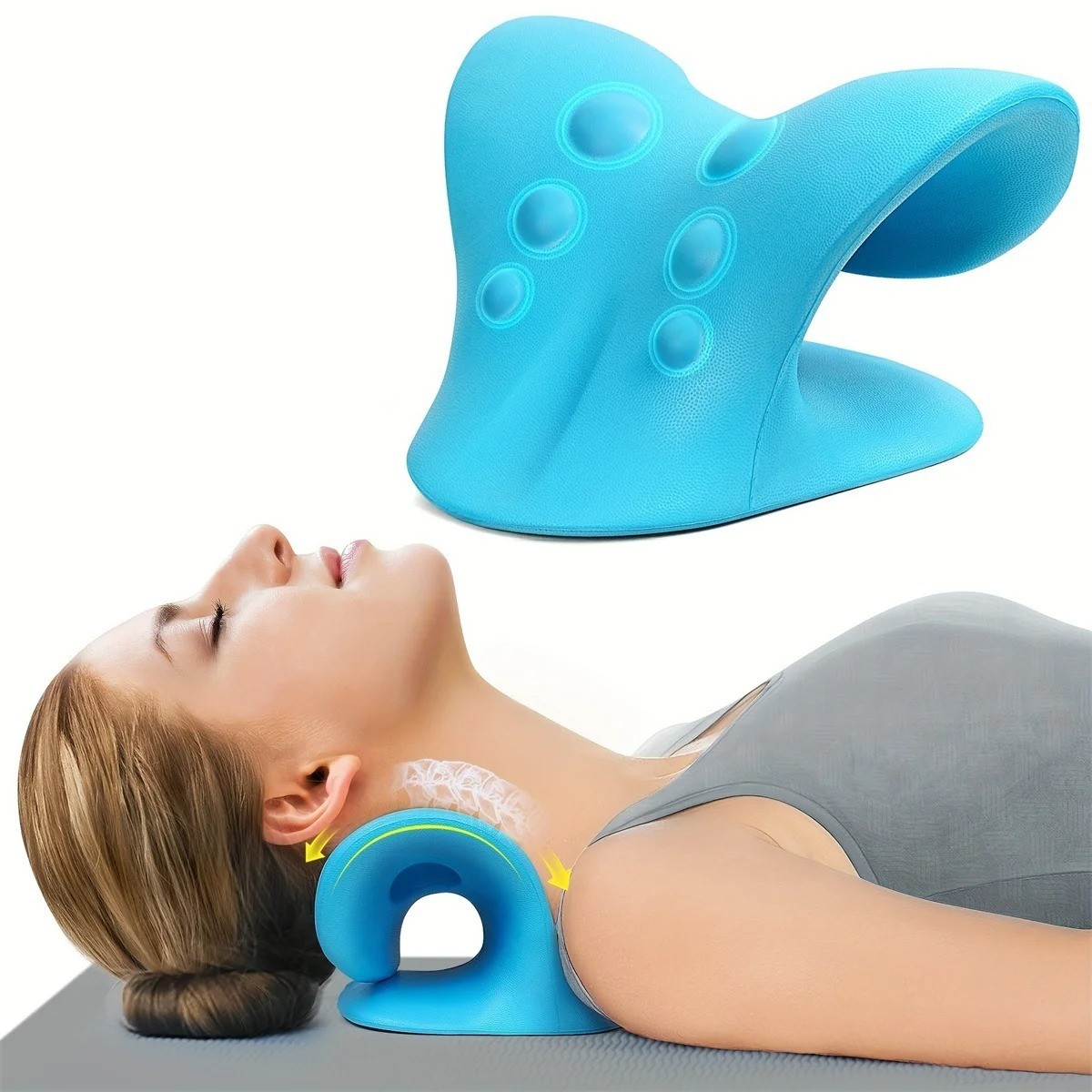 💆 C-Shaped Neck Shoulder Relaxer Cervical Traction TMJ Pain Relief Pillow